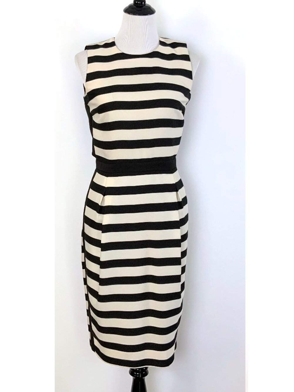 Striped Pleated Sleeveless Dress By Malene Birger Lillian Sz S - Picture 3 of 16